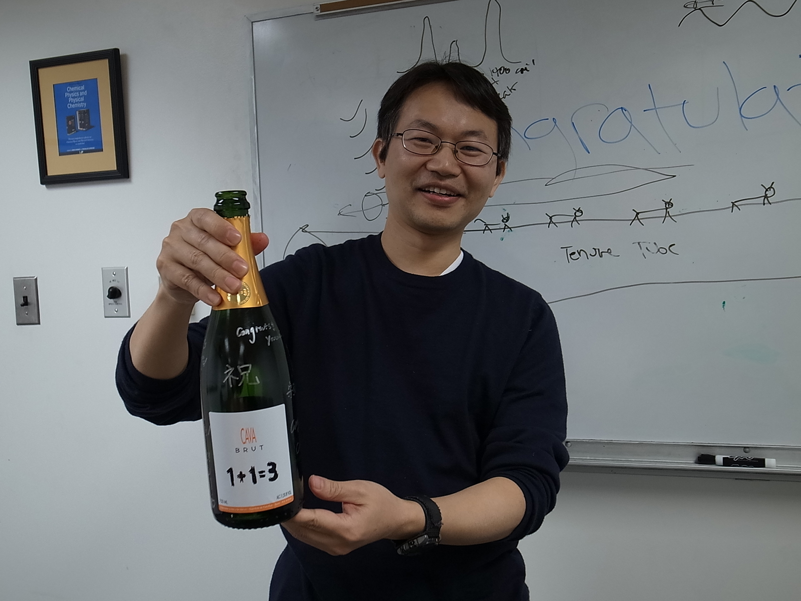 yuhuang graduated Thank you group for the champagne and everything-s